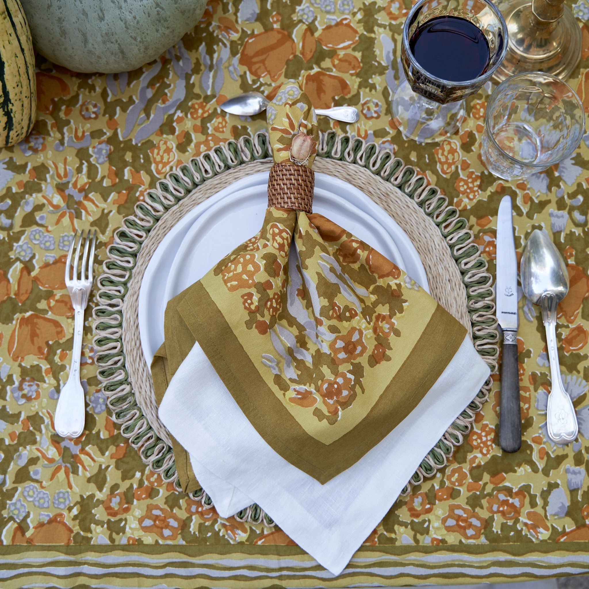 Jardin Napkins Mustard & Grey - Thumbnail 2