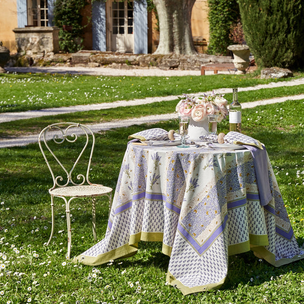 French Tablecloth Lavender Bouquet Purple