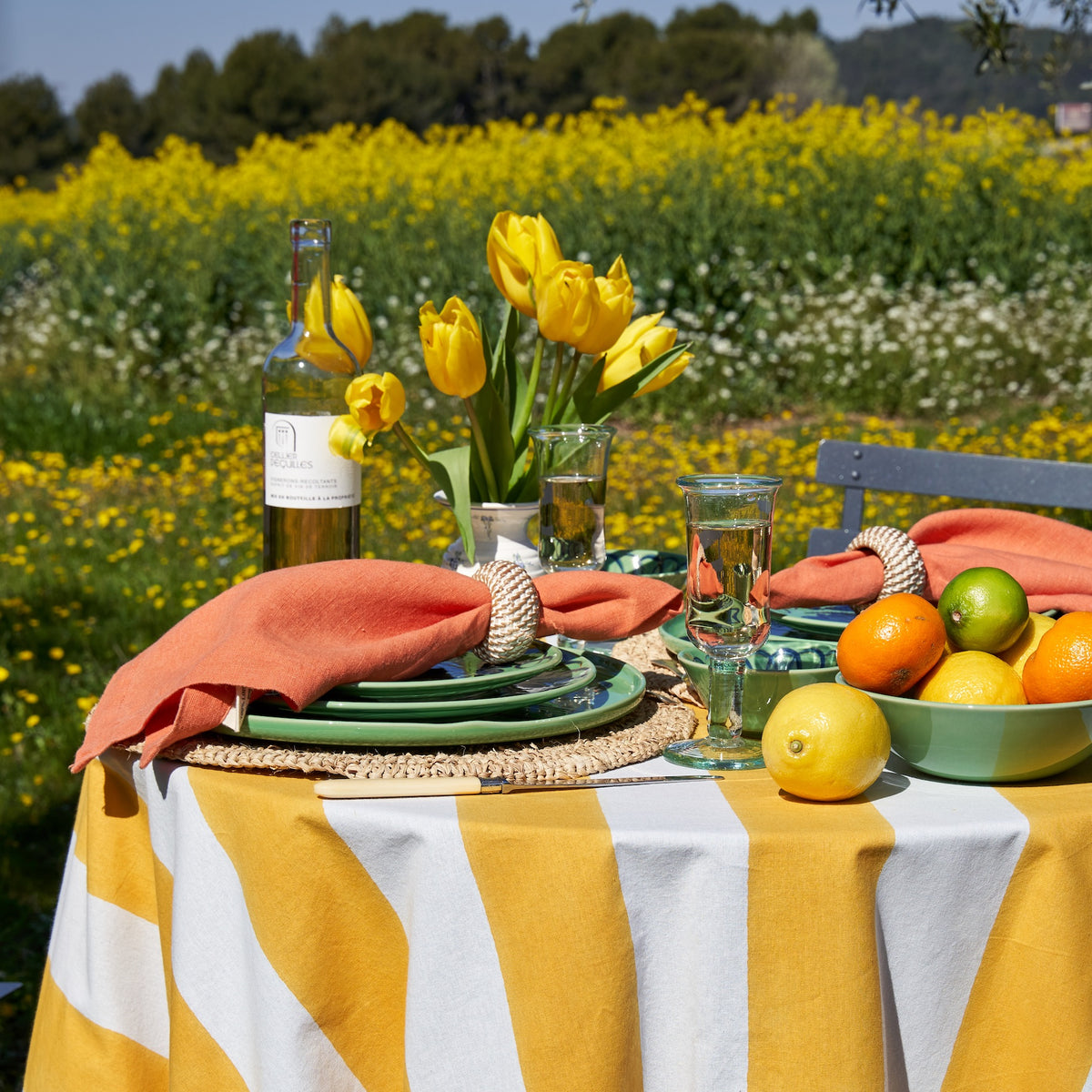 French Tablecloth St. Tropez Yellow Stripes