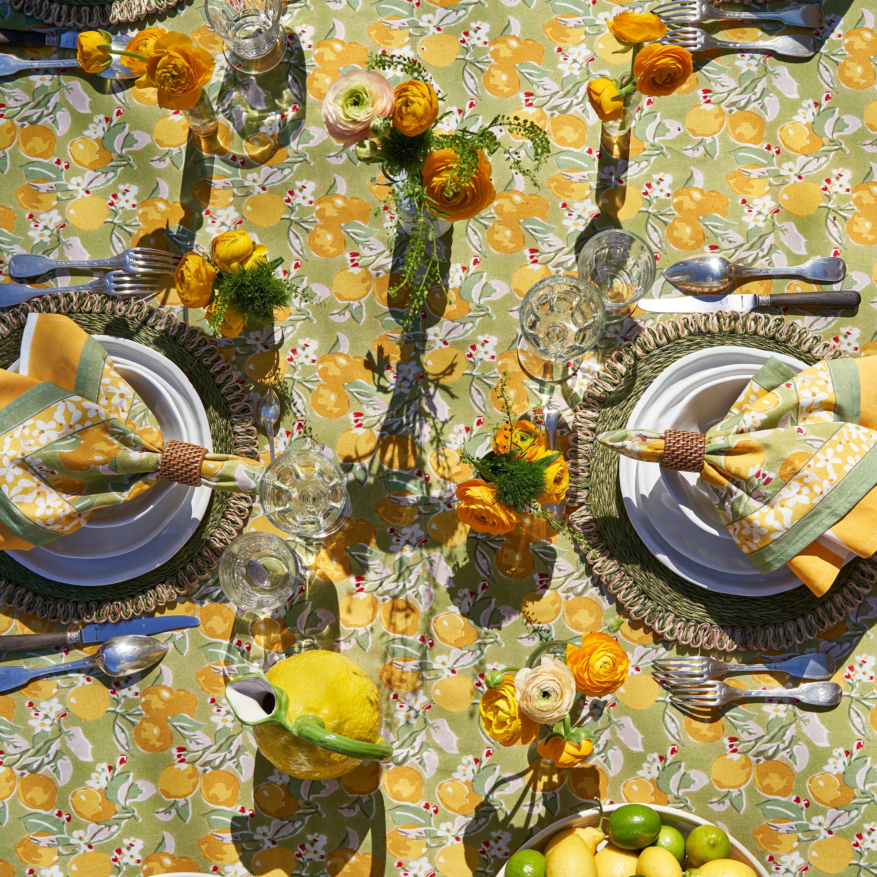 French Tablecloth Citron Vert & Yellow