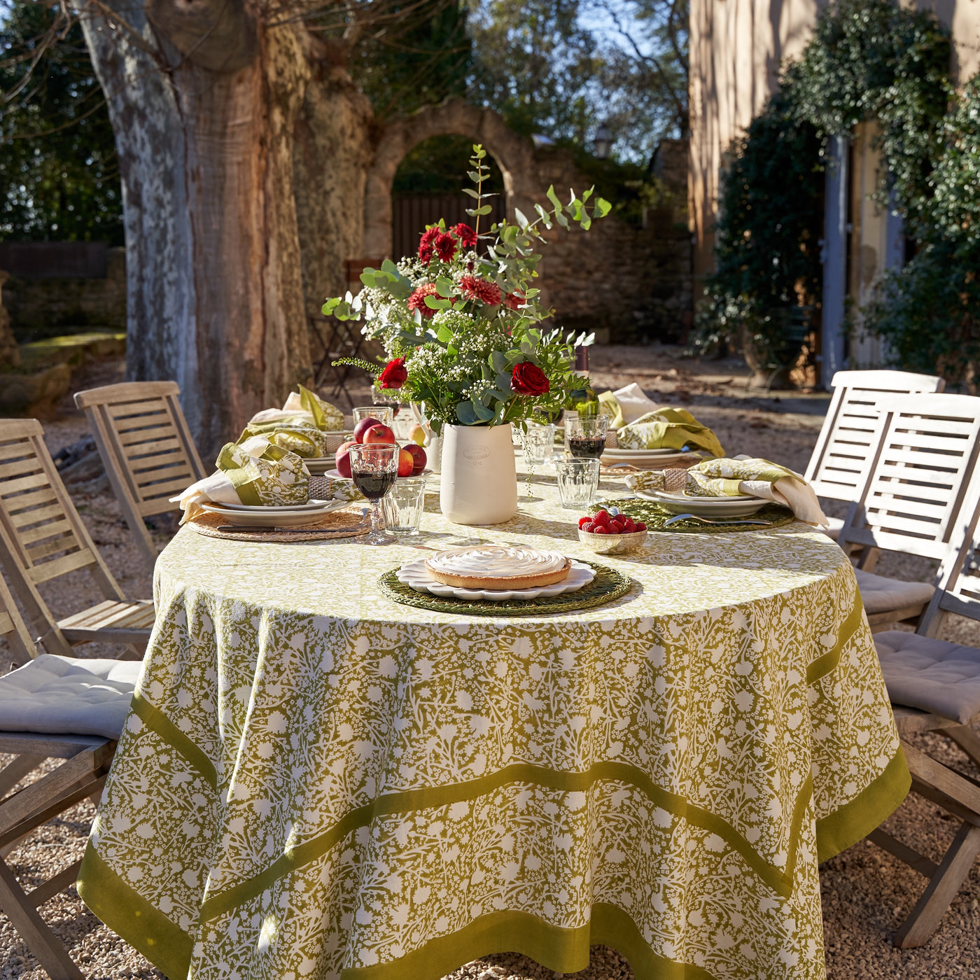 French Tablecloth Meadows Vert
