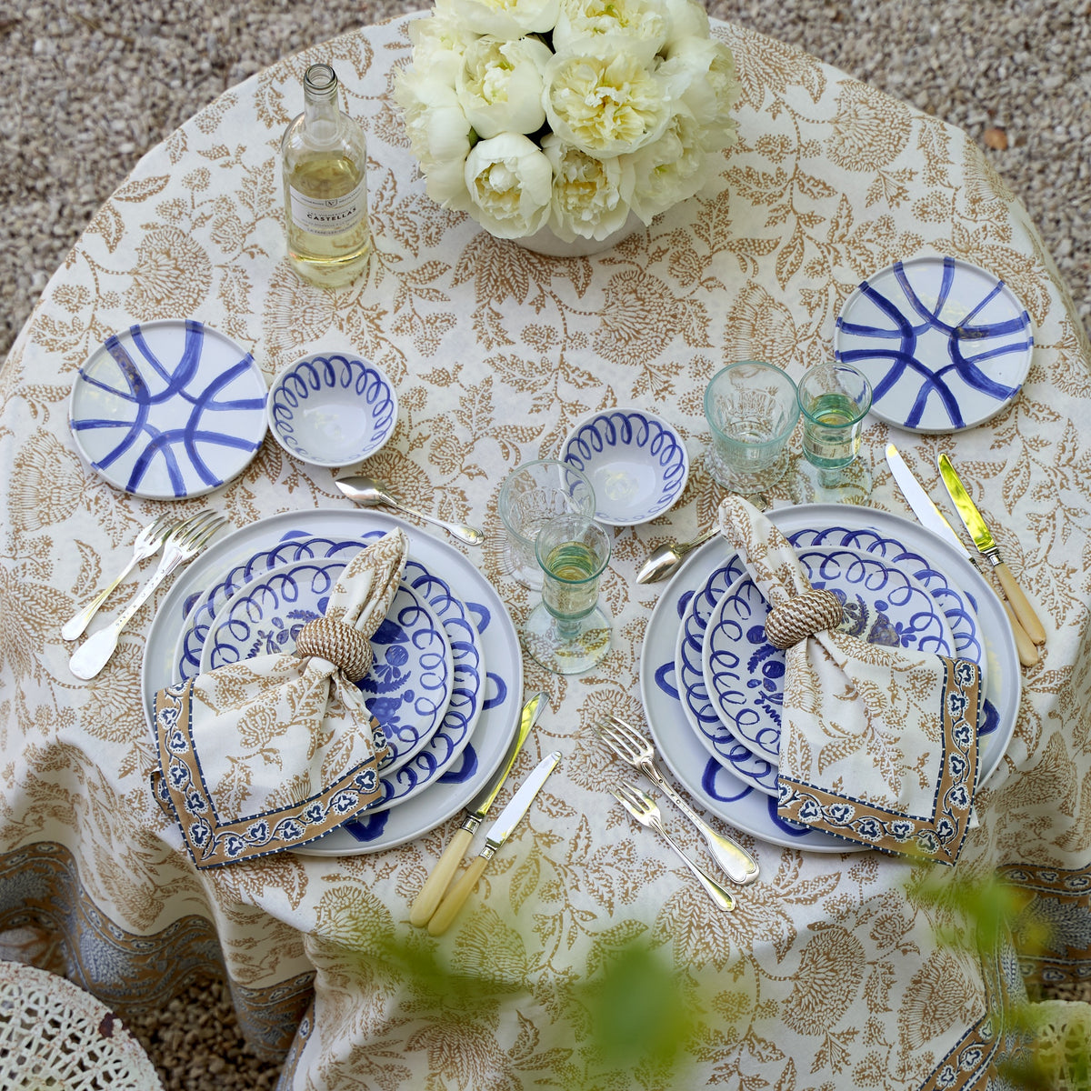 Amalfi Ceramic Dessert Plate White & Blue
