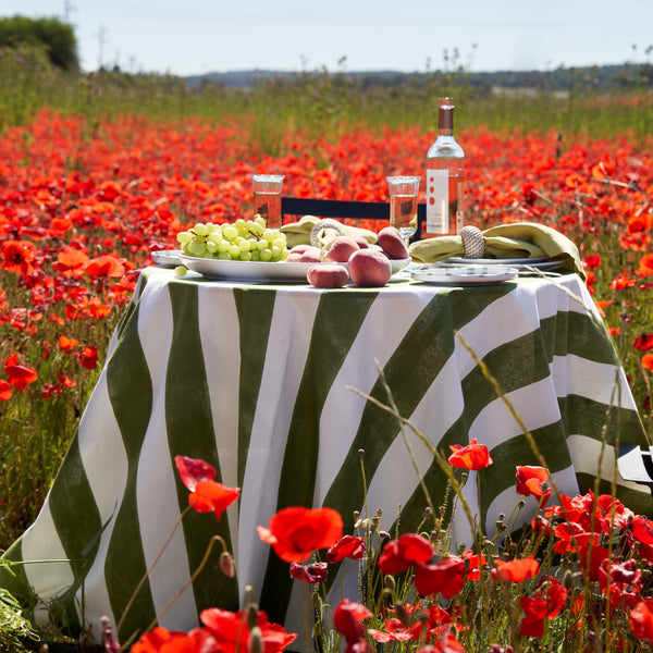French Tablecloth St. Tropez Vert Stripes
