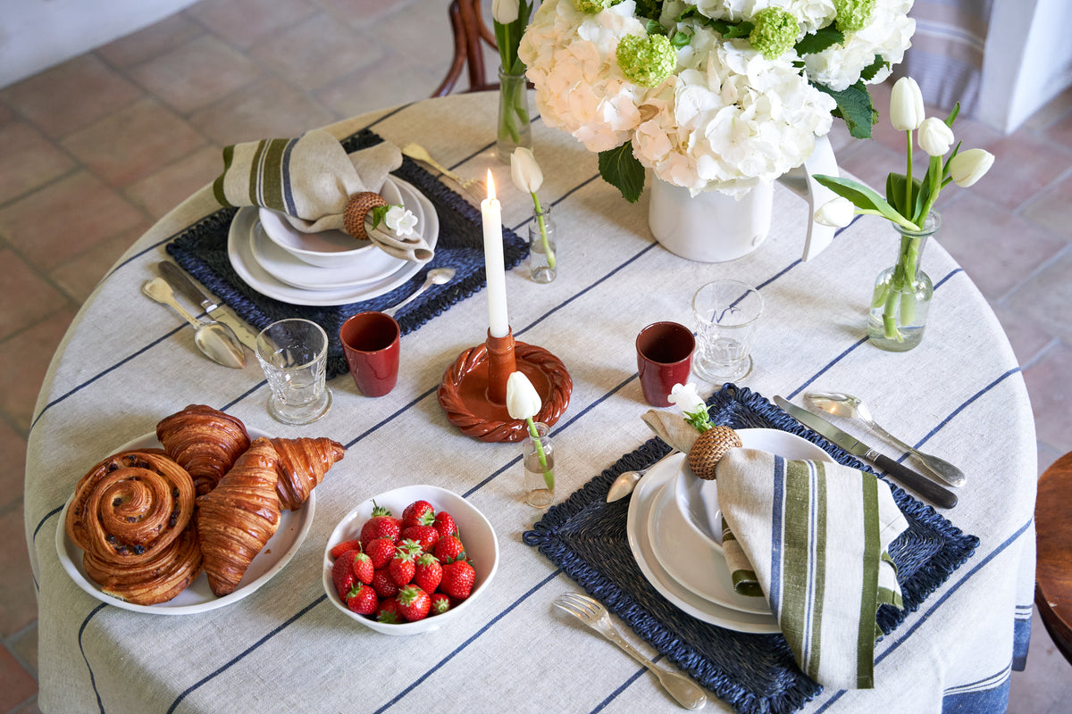 Loopy Square 14" Navy Placemats, Set of 4