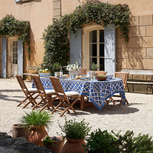 French Tablecloth Azulejo Blue