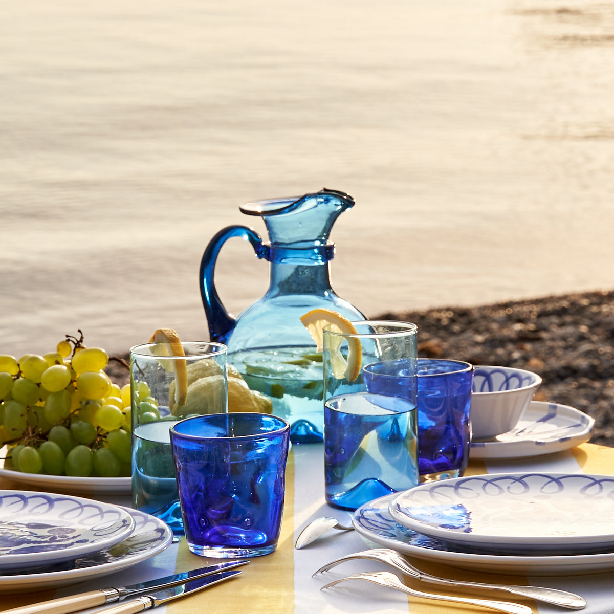 Capri Glassware Dark Blue 8.5 oz, Set of 6