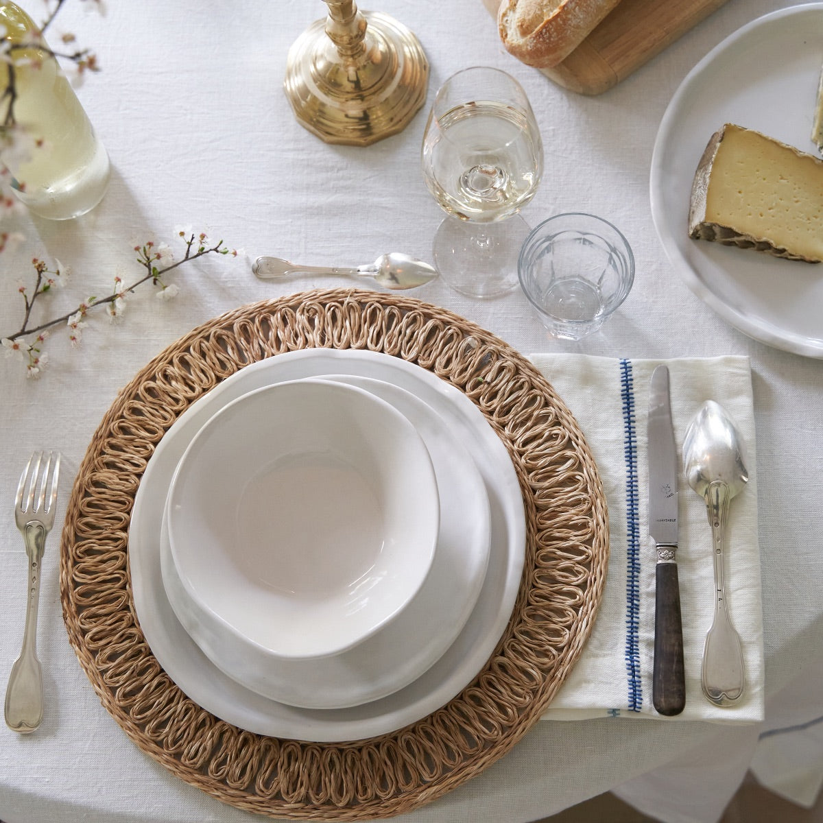 Embroidery Napkins White, Set of 4