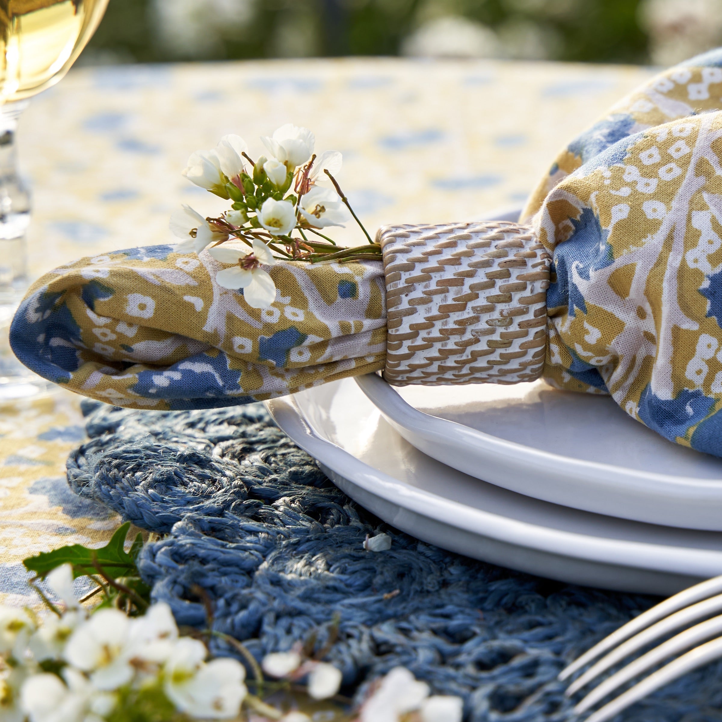 Meadows Napkins Blue & Green, Set of 6