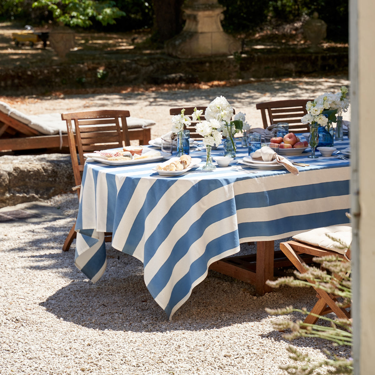French Tablecloth St. Tropez Blue Stripes