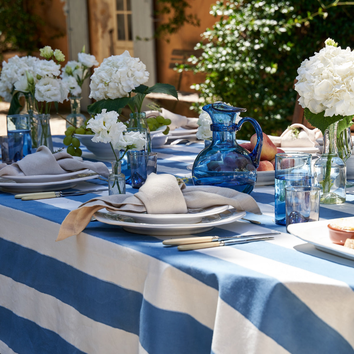 French Tablecloth St. Tropez Blue Stripes