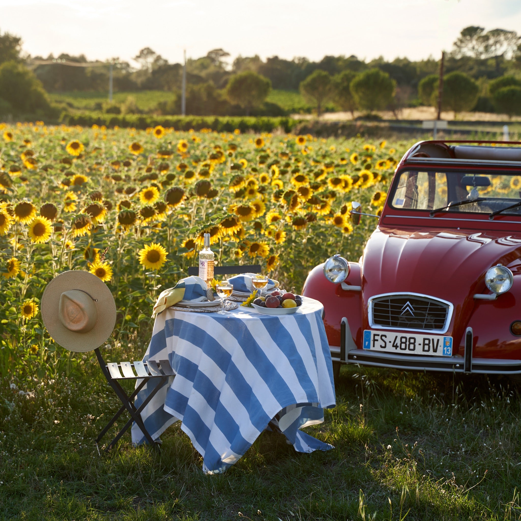 French Tablecloth St. Tropez Blue Stripes