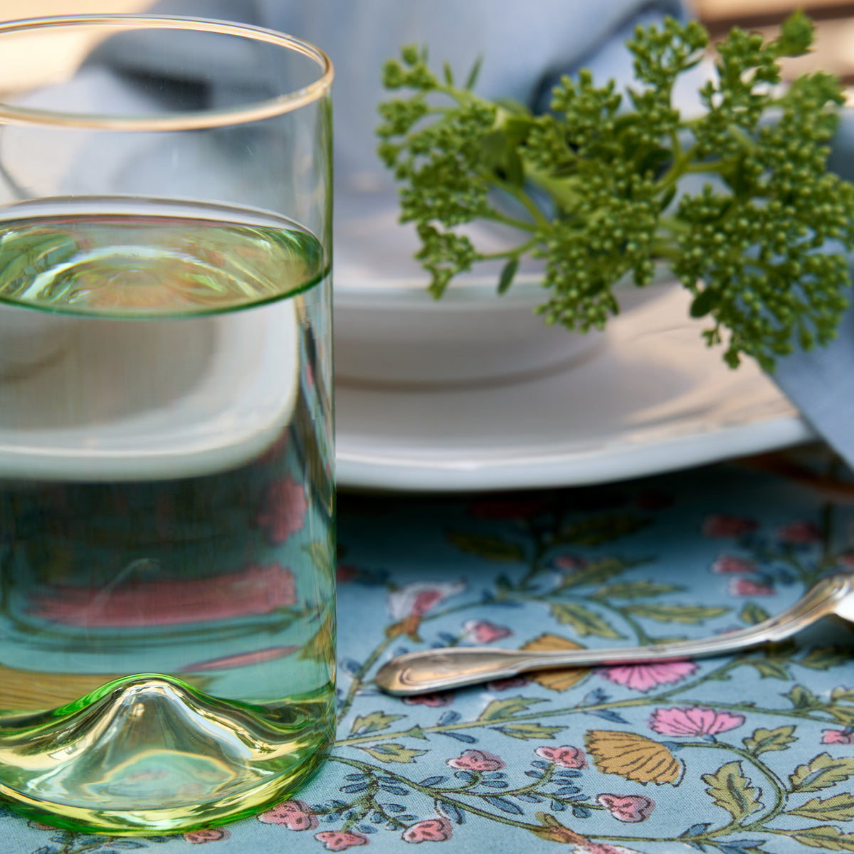 Verona Tall Glass, Green, 14 oz, Set of 6