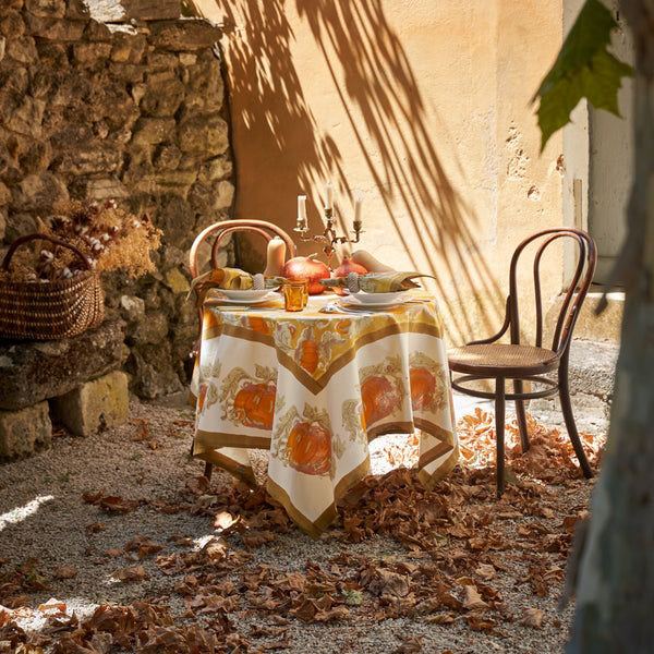 French Tablecloth Pumpkin Orange & Mustard