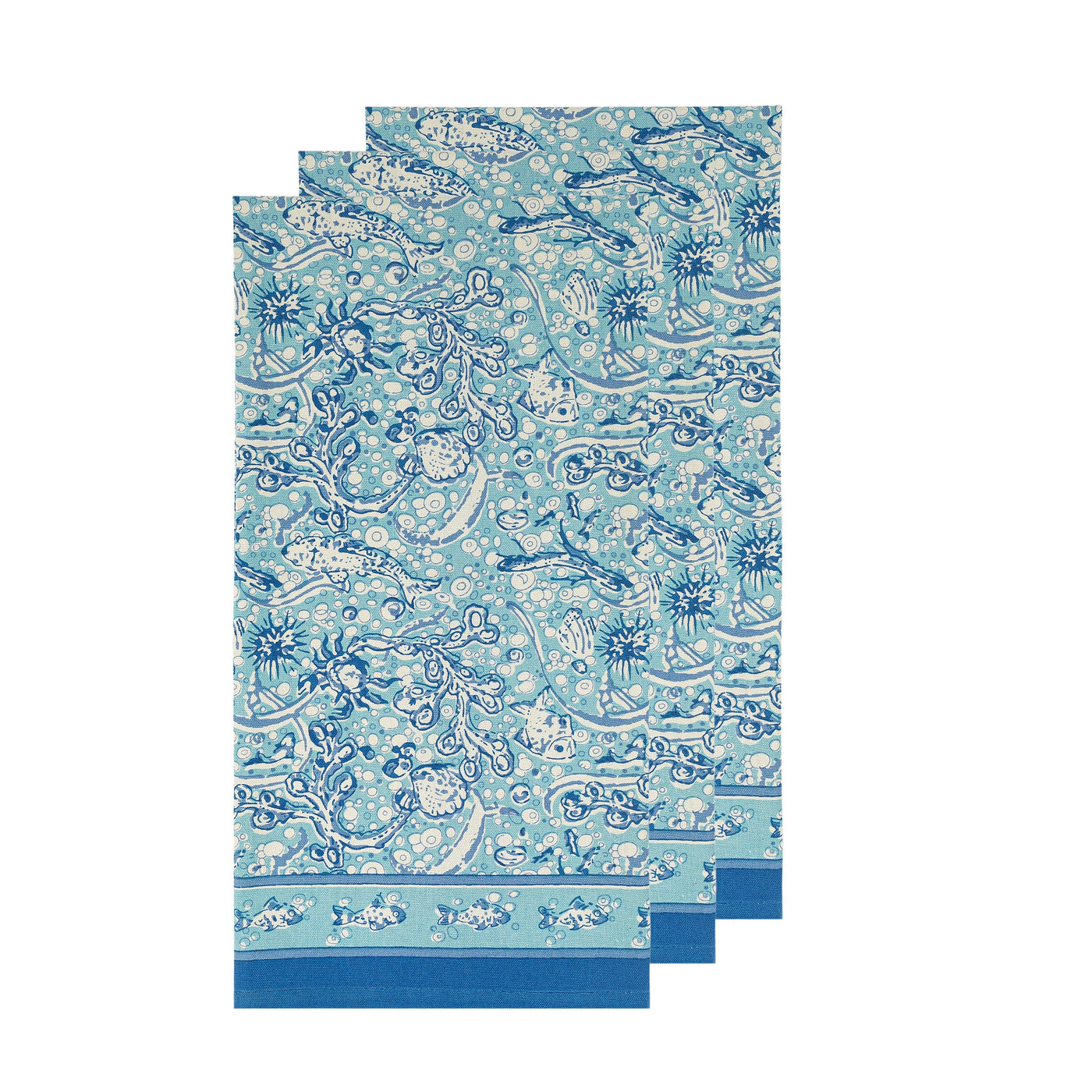 La Mer Tea Towels Aqua, Set of 3