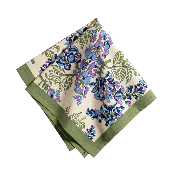 French Tablecloth Wisteria Green & Blue