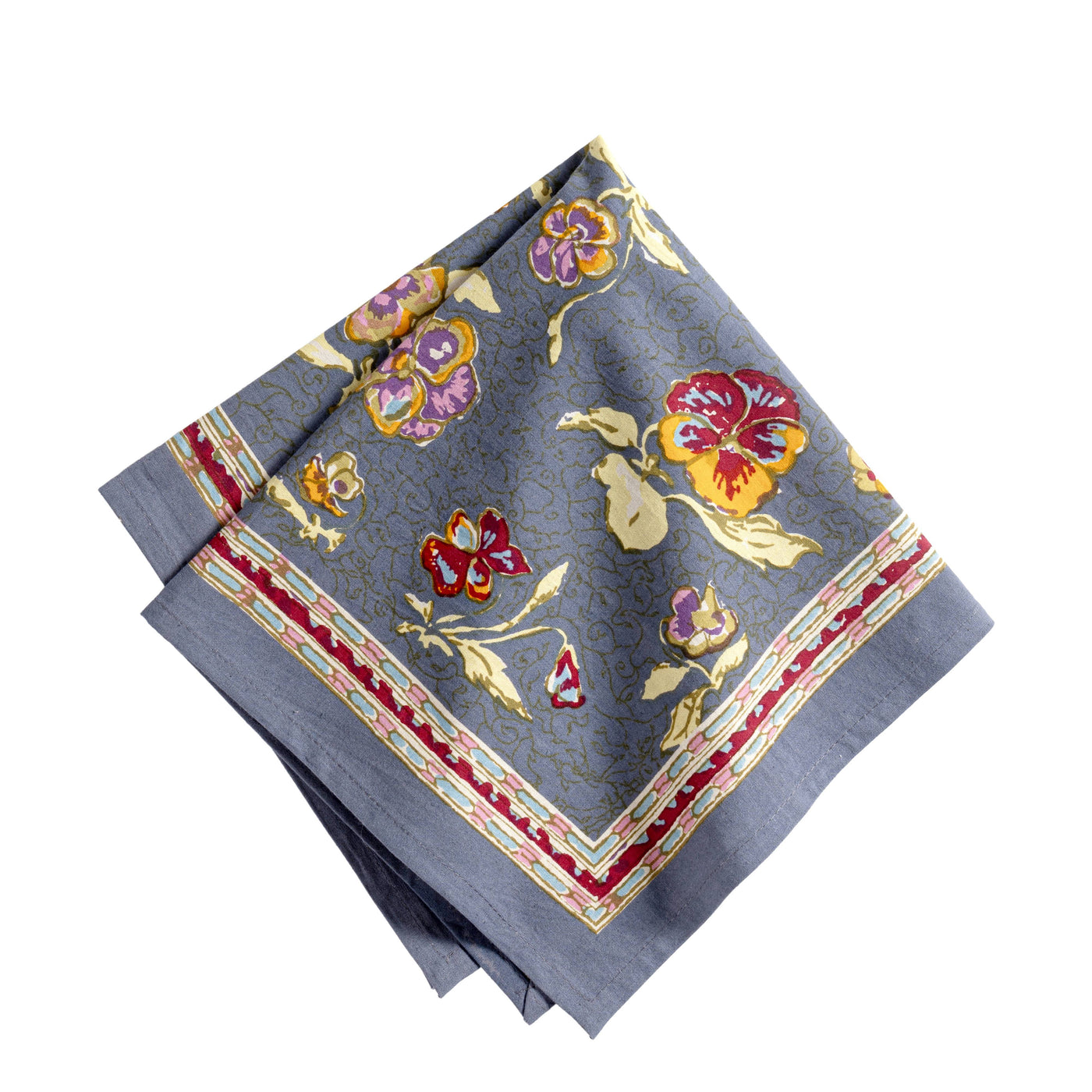 Pansy Napkins Red & Grey, Set of 6