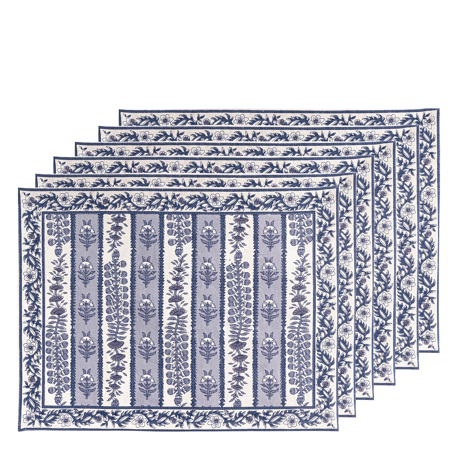 Avignon Placemats Blue & Marine, Set of 6