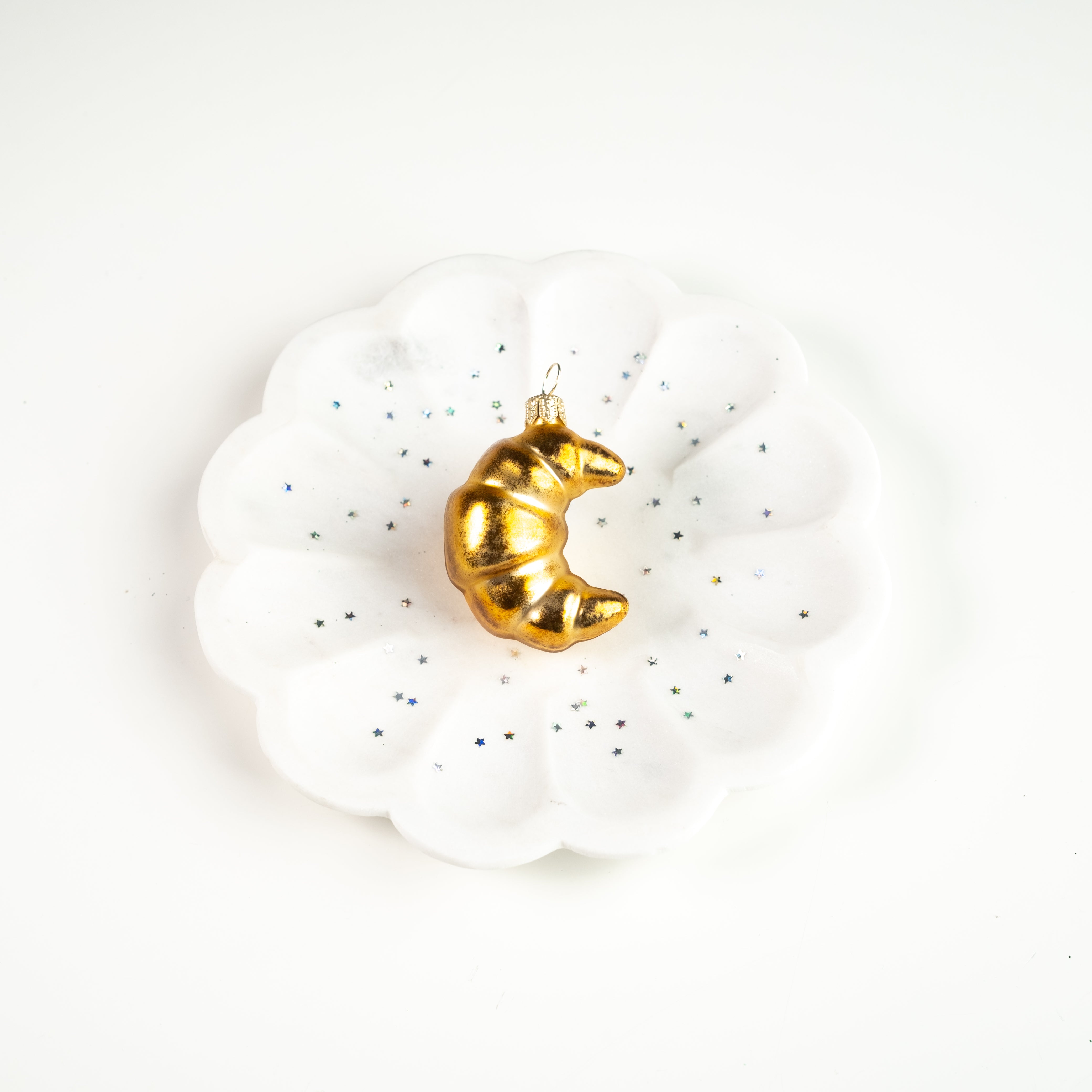 Croissant Polish Glass Mini Ornament