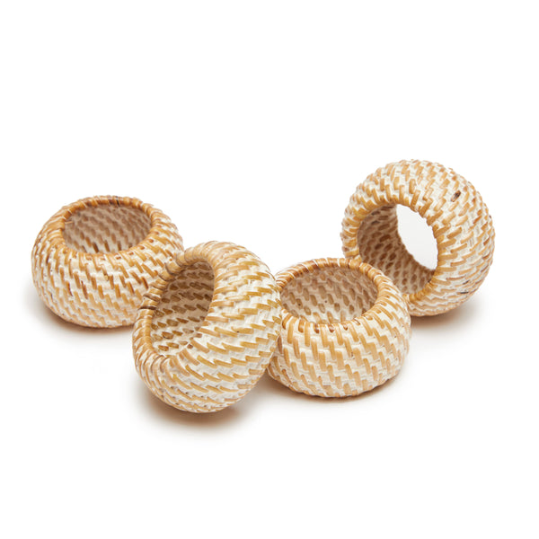 Eclipse Whitewash Napkin Ring  - Set of 4