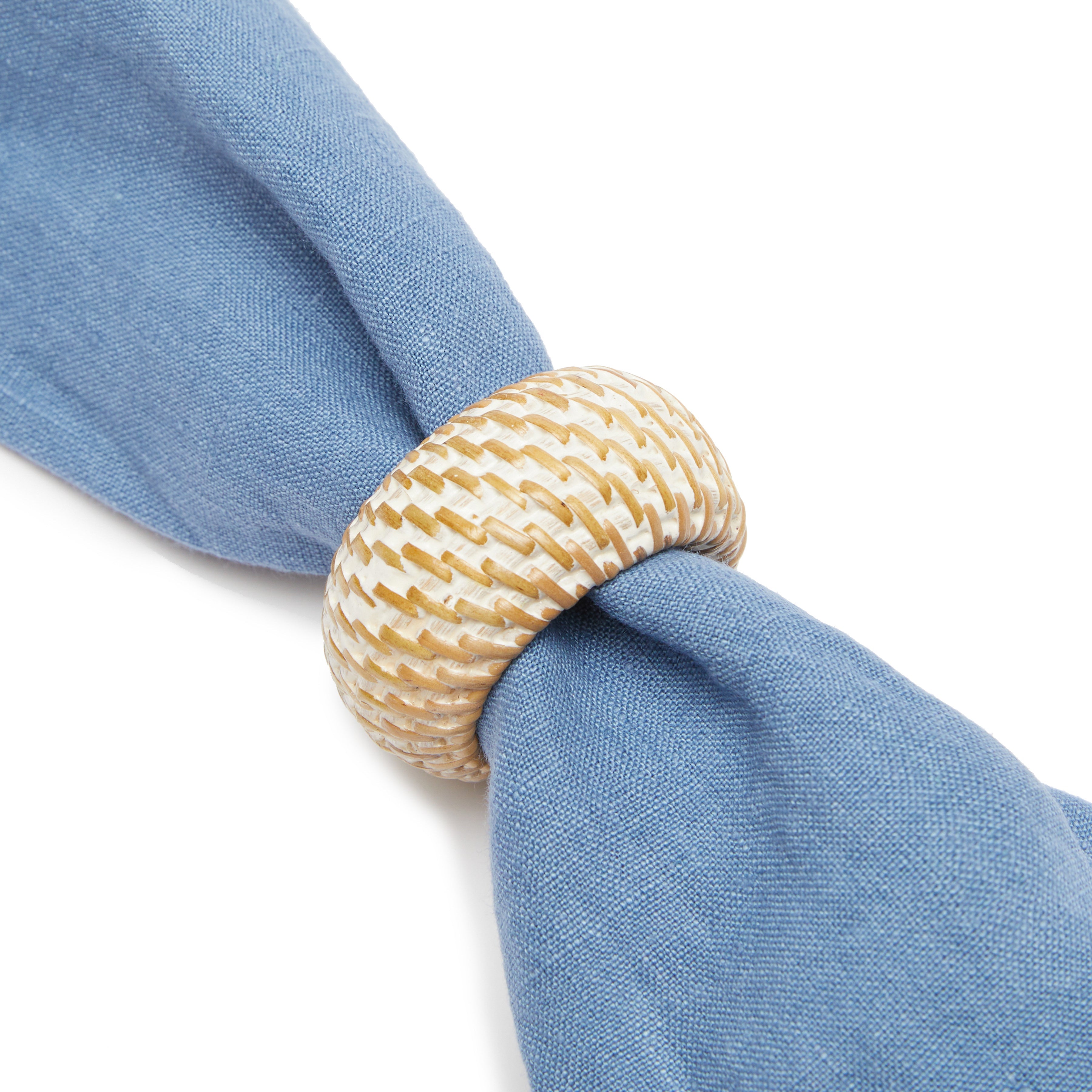 Eclipse Whitewash Napkin Ring  - Set of 4