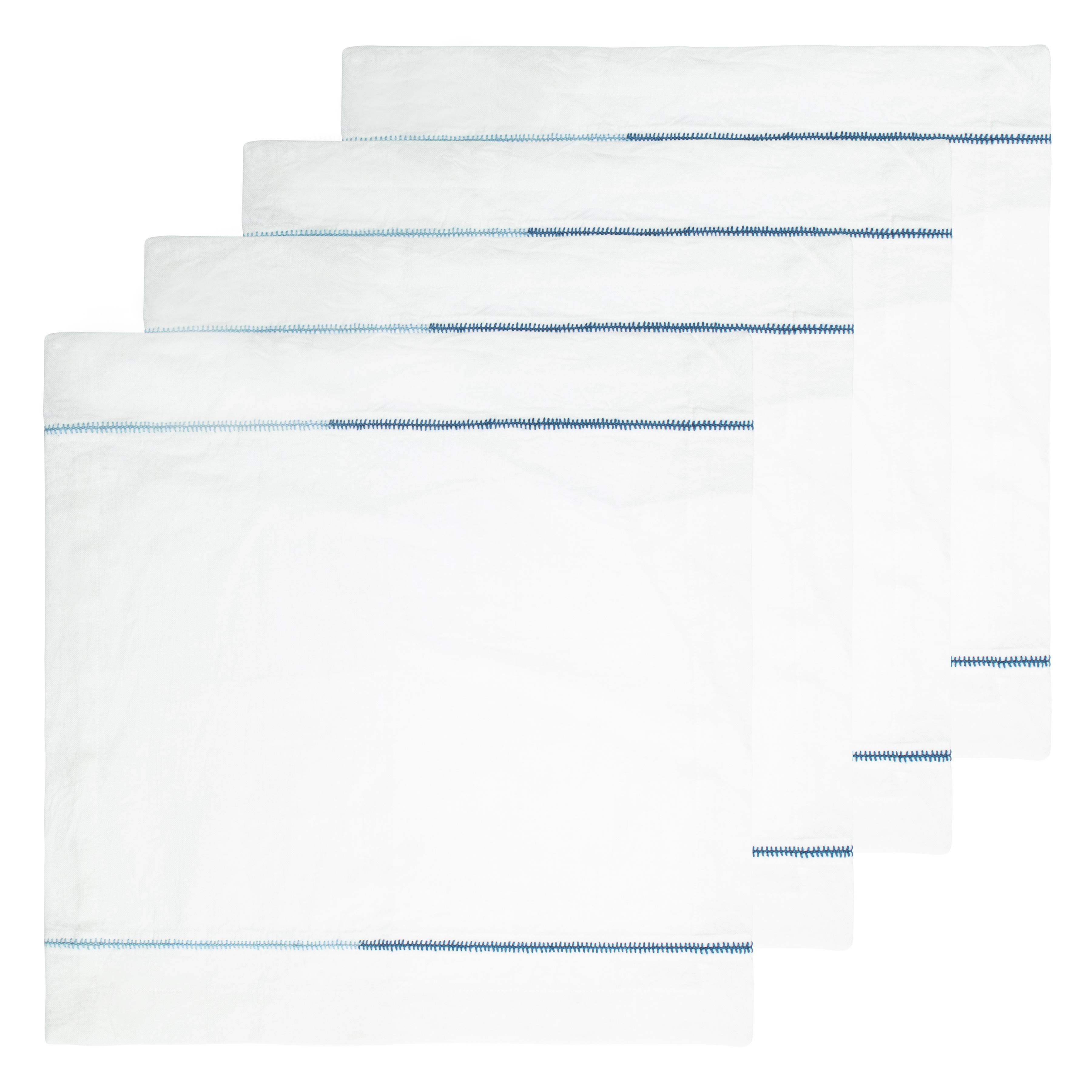 Embroidery Napkins White, Set of 4