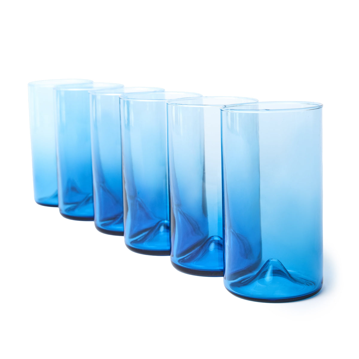 Verona Tall Glass, Blue, 14 oz, Set of 6