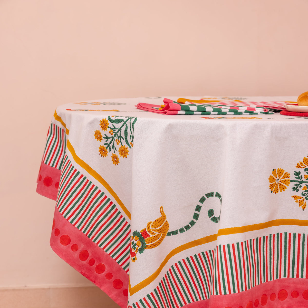 Menagerie Pink Tablecloth