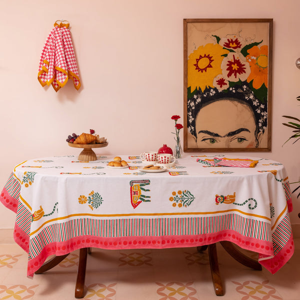 Menagerie Pink Tablecloth
