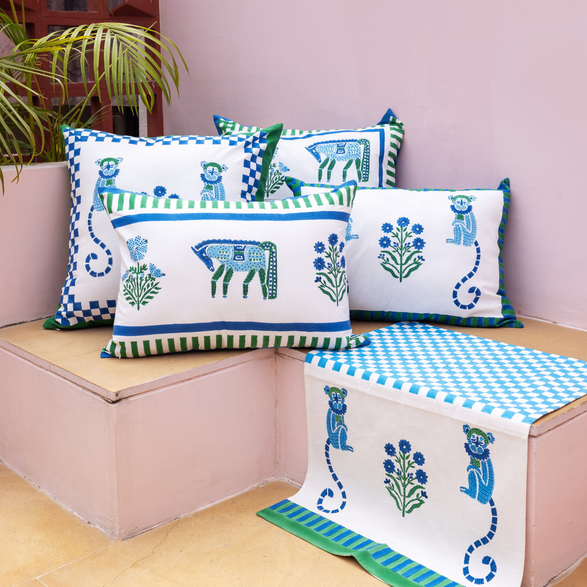 Jeu de Singes Blue & Green Runner