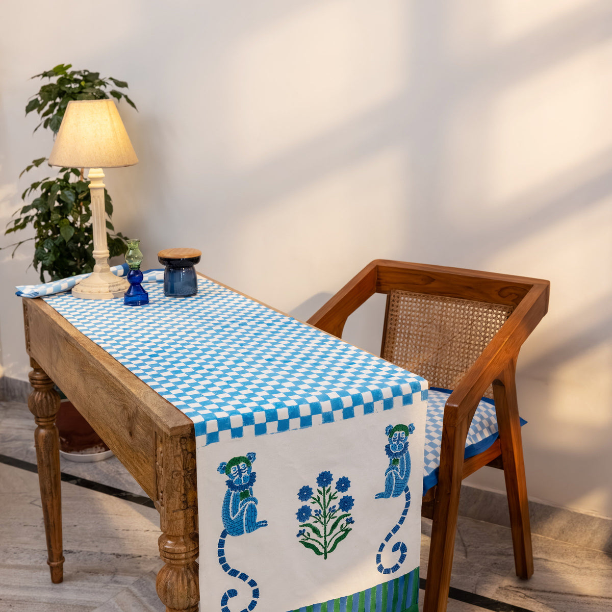 Jeu de Singes Blue & Green Runner