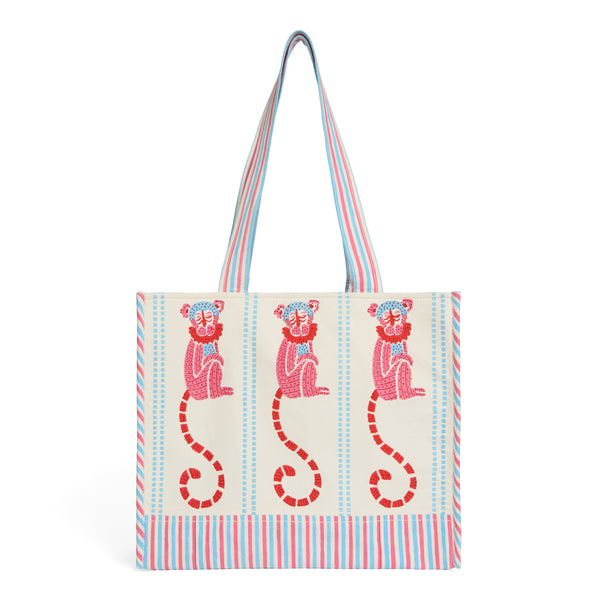 Jeu de Singes Blue & Pink Tote Bag