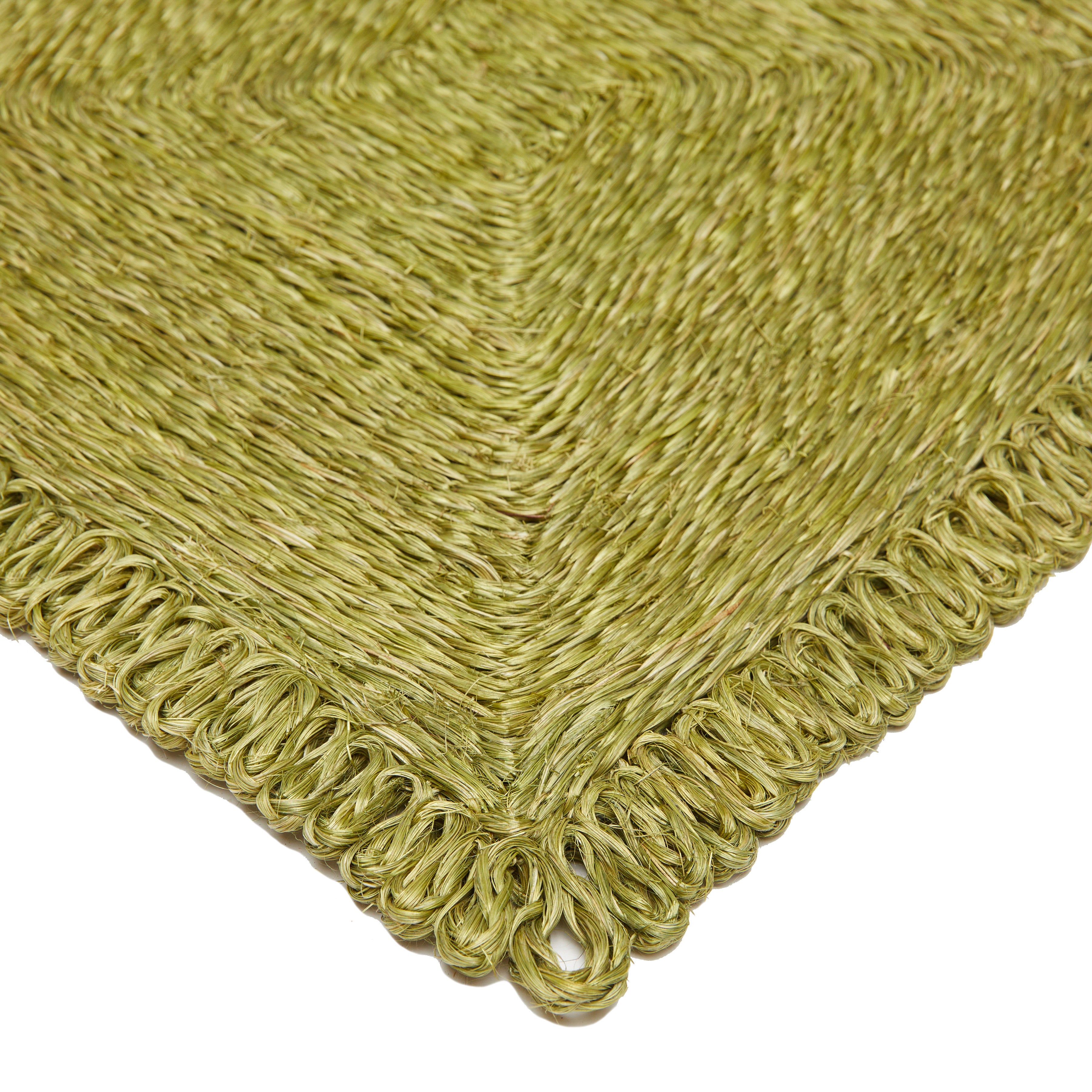 Loopy Square 14" Olive Green Placemats, Set of 4