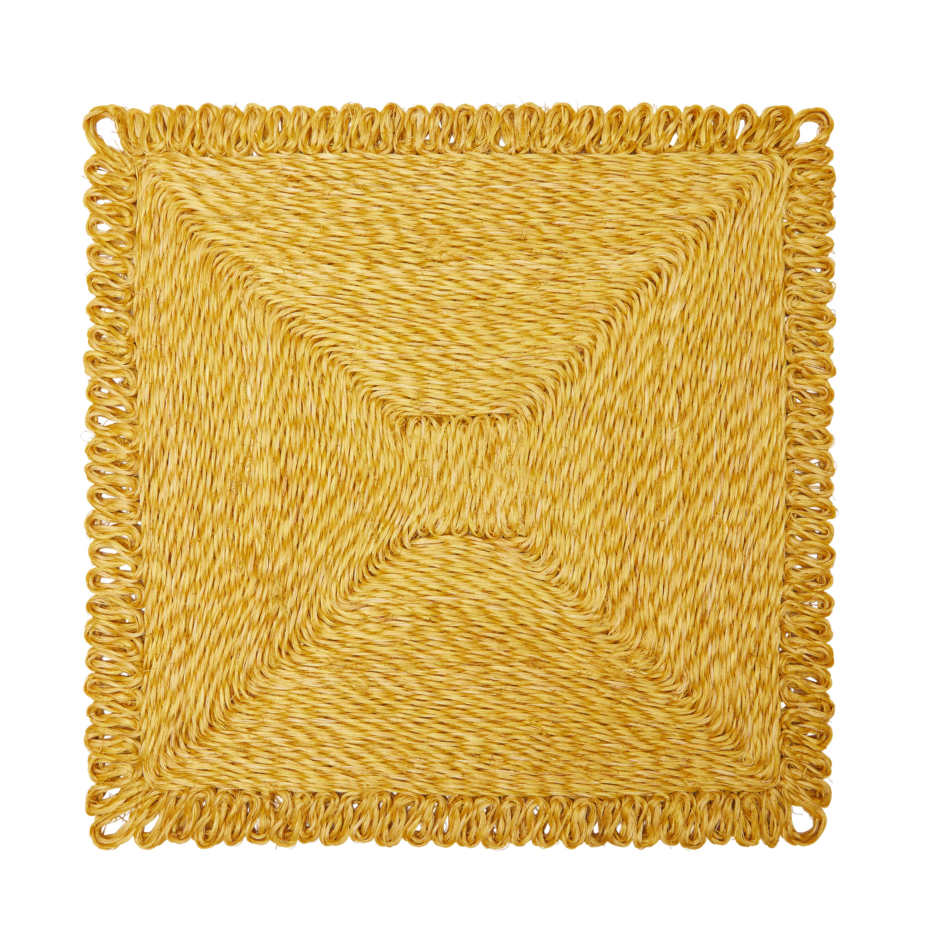 Loopy Square 14" Mustard Placemats, Set of 4