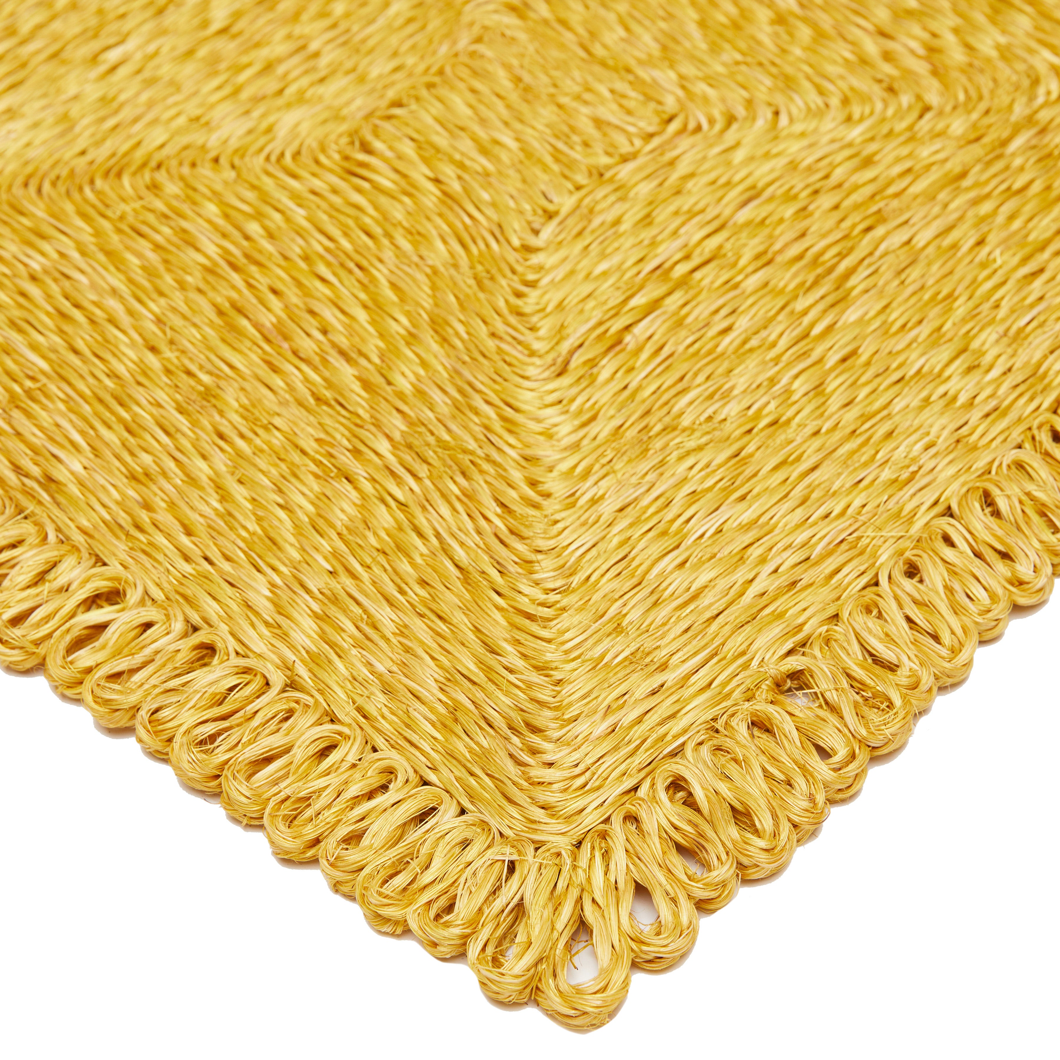 Loopy Square 14" Mustard Placemats, Set of 4