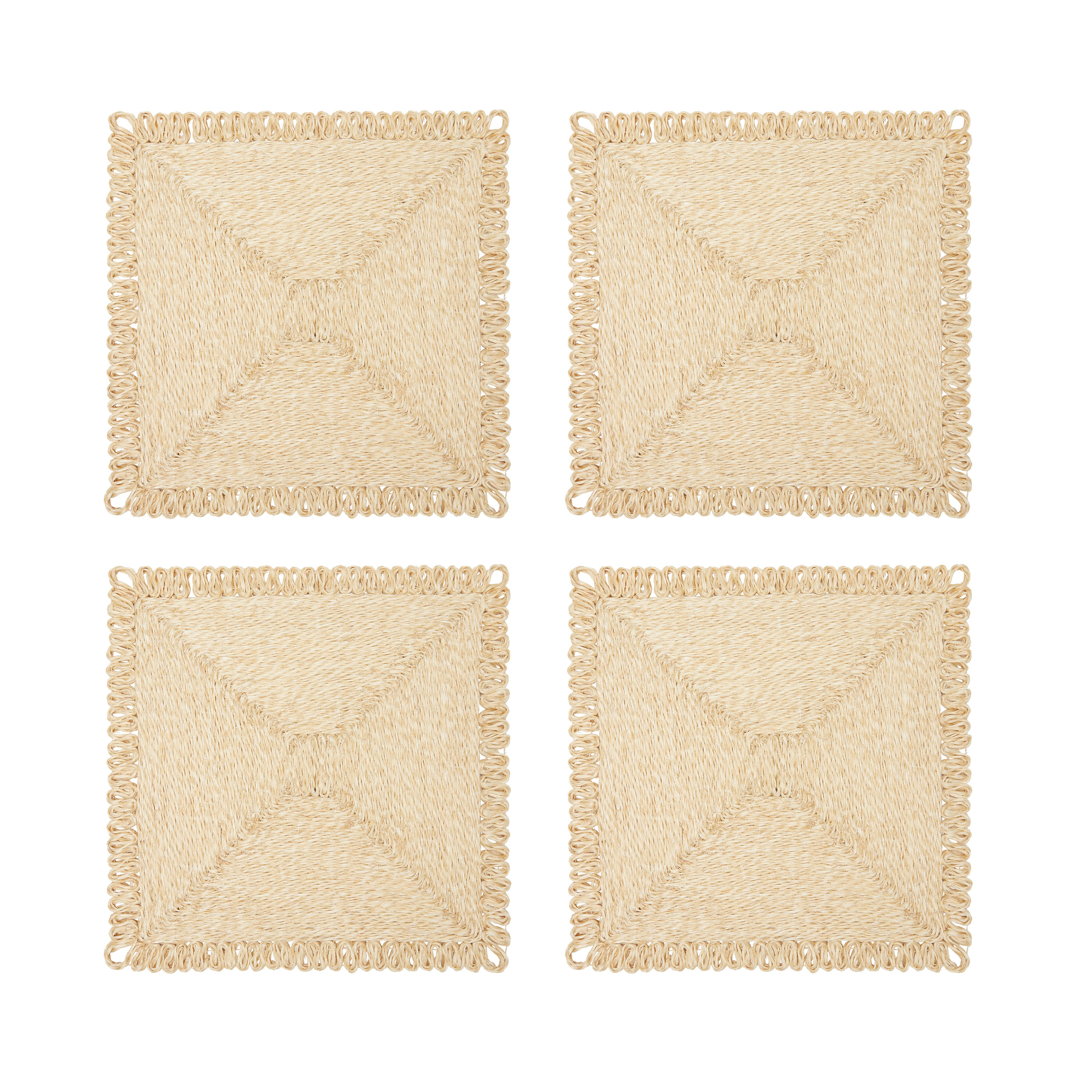 Loopy Square 14" Natural Placemats, Set of 4