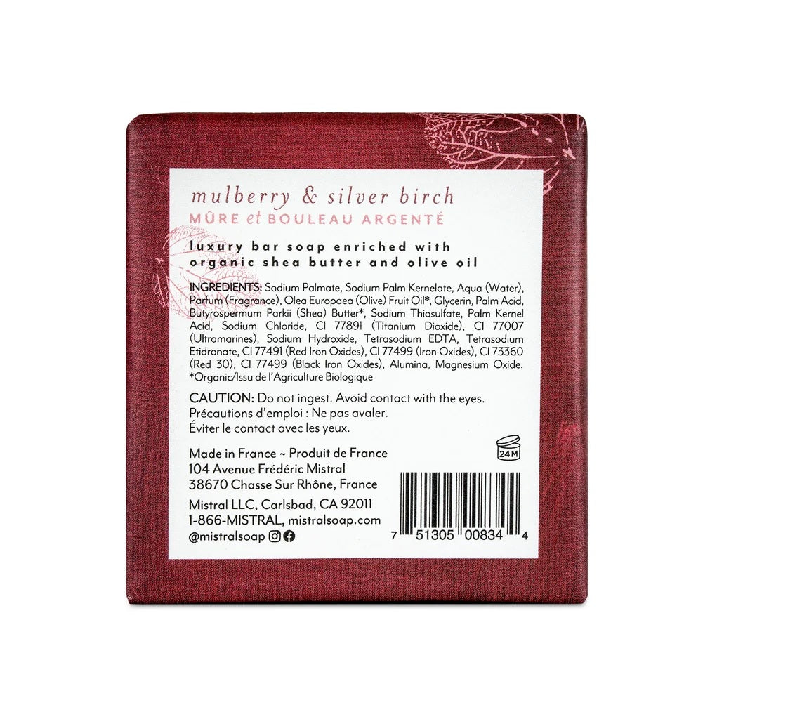 Mistral Mulberry & Silver Birch French Soap, 200G