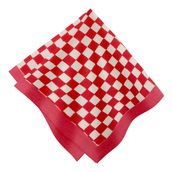 Gingham Check Red/Pink Napkins, Set of 4