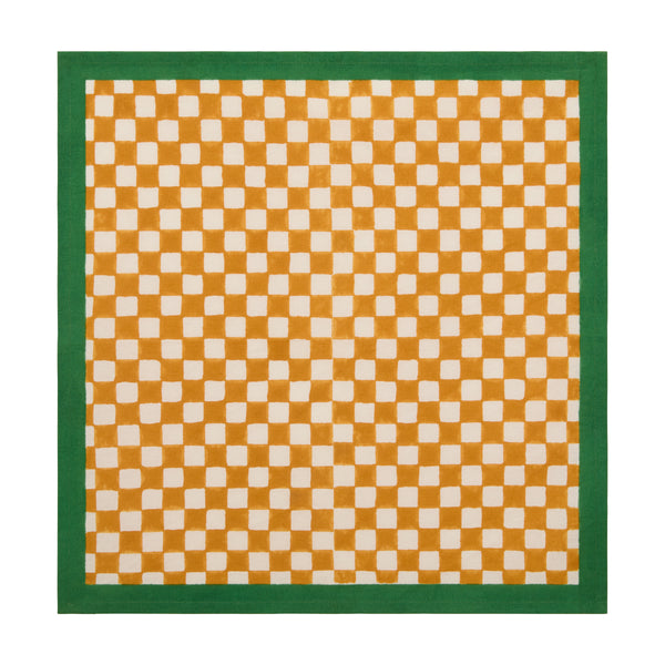 Gingham Check Mustard/Green Napkins, Set of 4