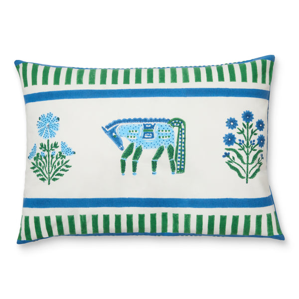 Cheval Nomade Blue & Green Cushion Cover