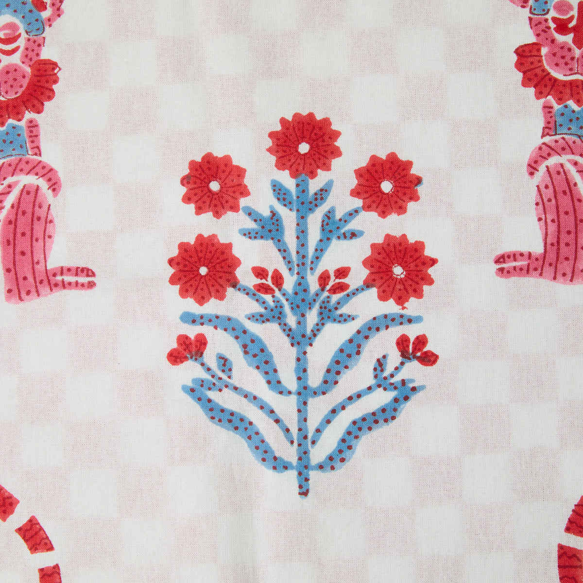 Jeu de Singes Red & Blue Cushion Cover