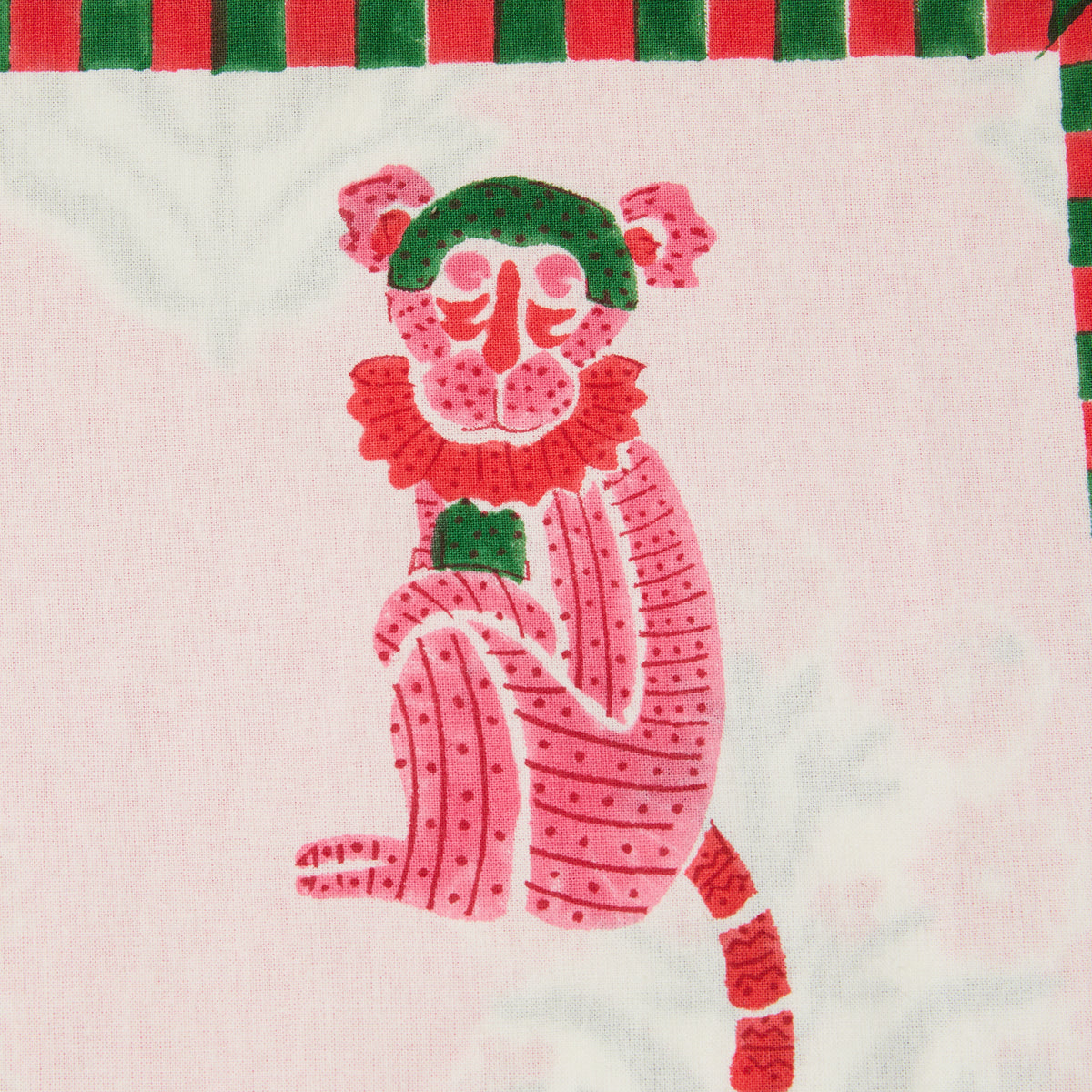 Jeu de Singes Pink & Green Cushion Cover