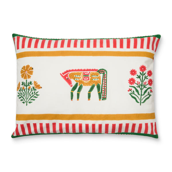 Cheval Nomade Mustard & Green Cushion Cover