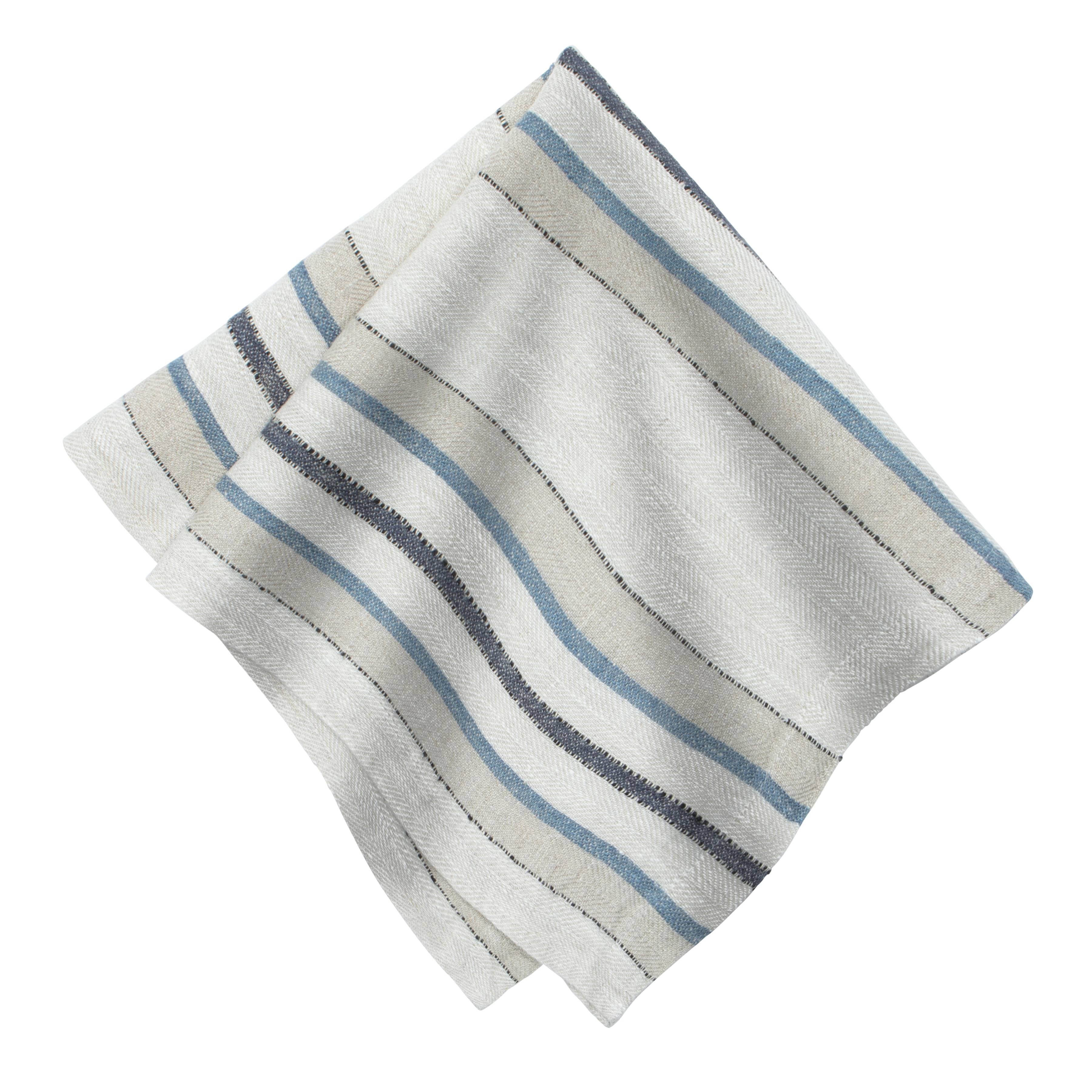Antwerp Trio Stripe Napkins - Natural Blue - Set of 4