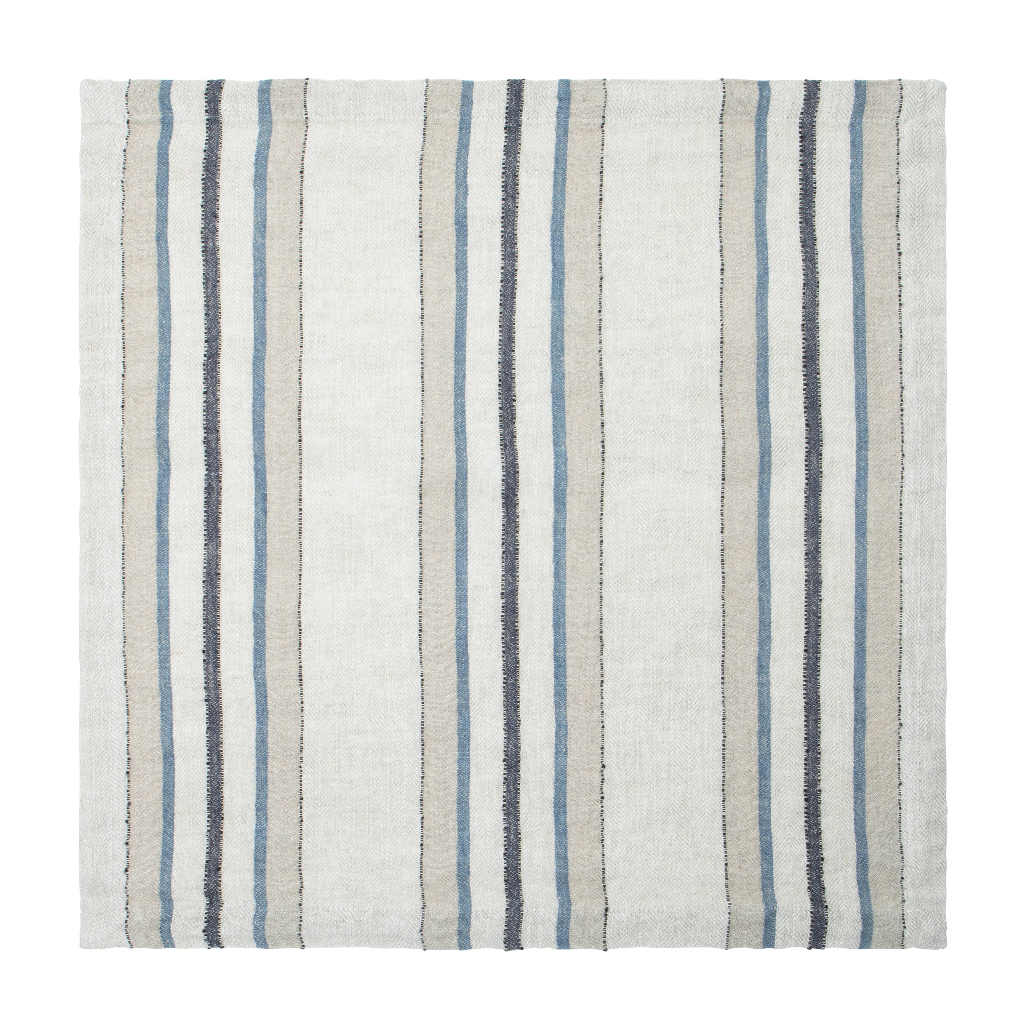 Antwerp Trio Stripe Napkins - Natural Blue - Set of 4