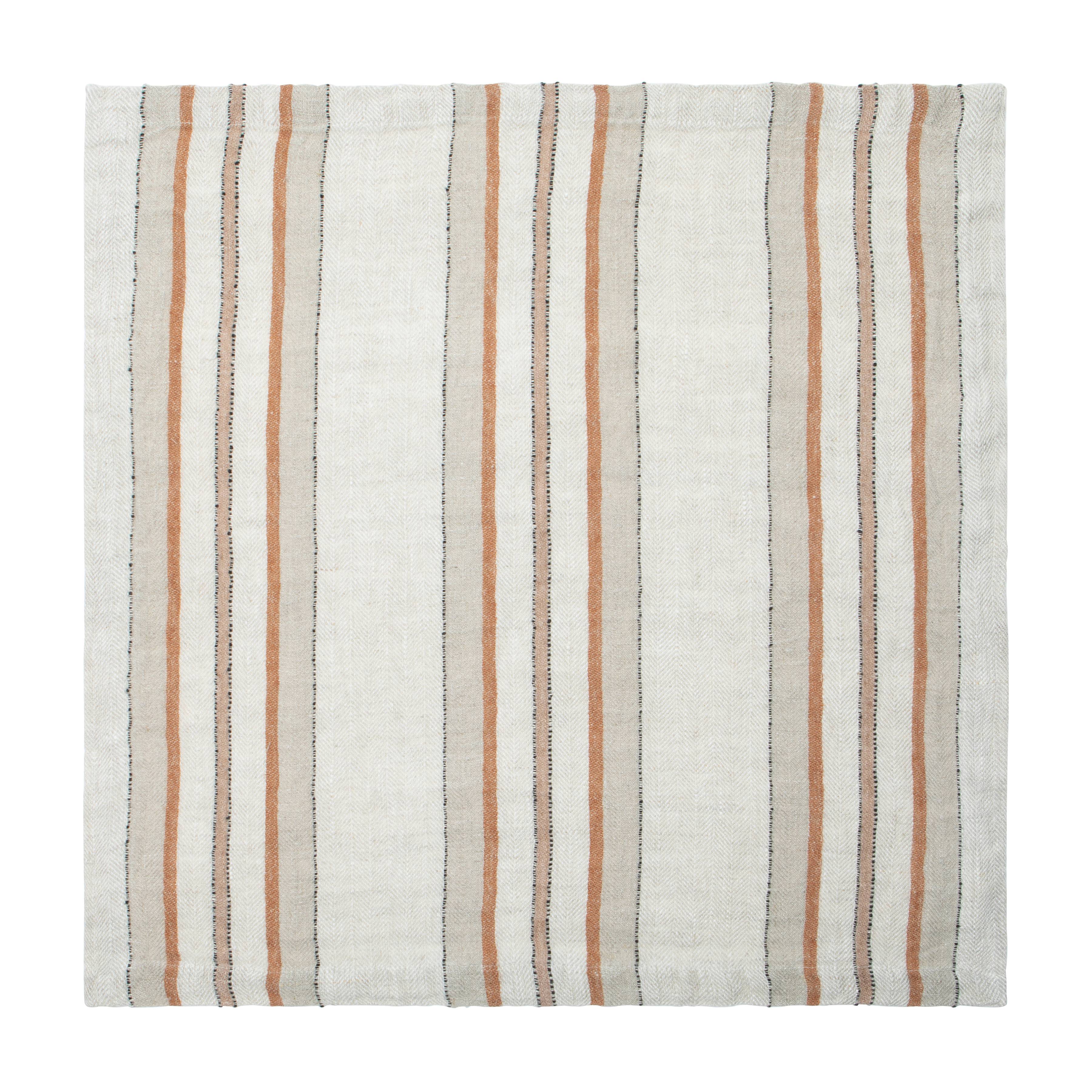 Antwerp Trio Stripe Napkins - Natural Chestnut - Set of 4