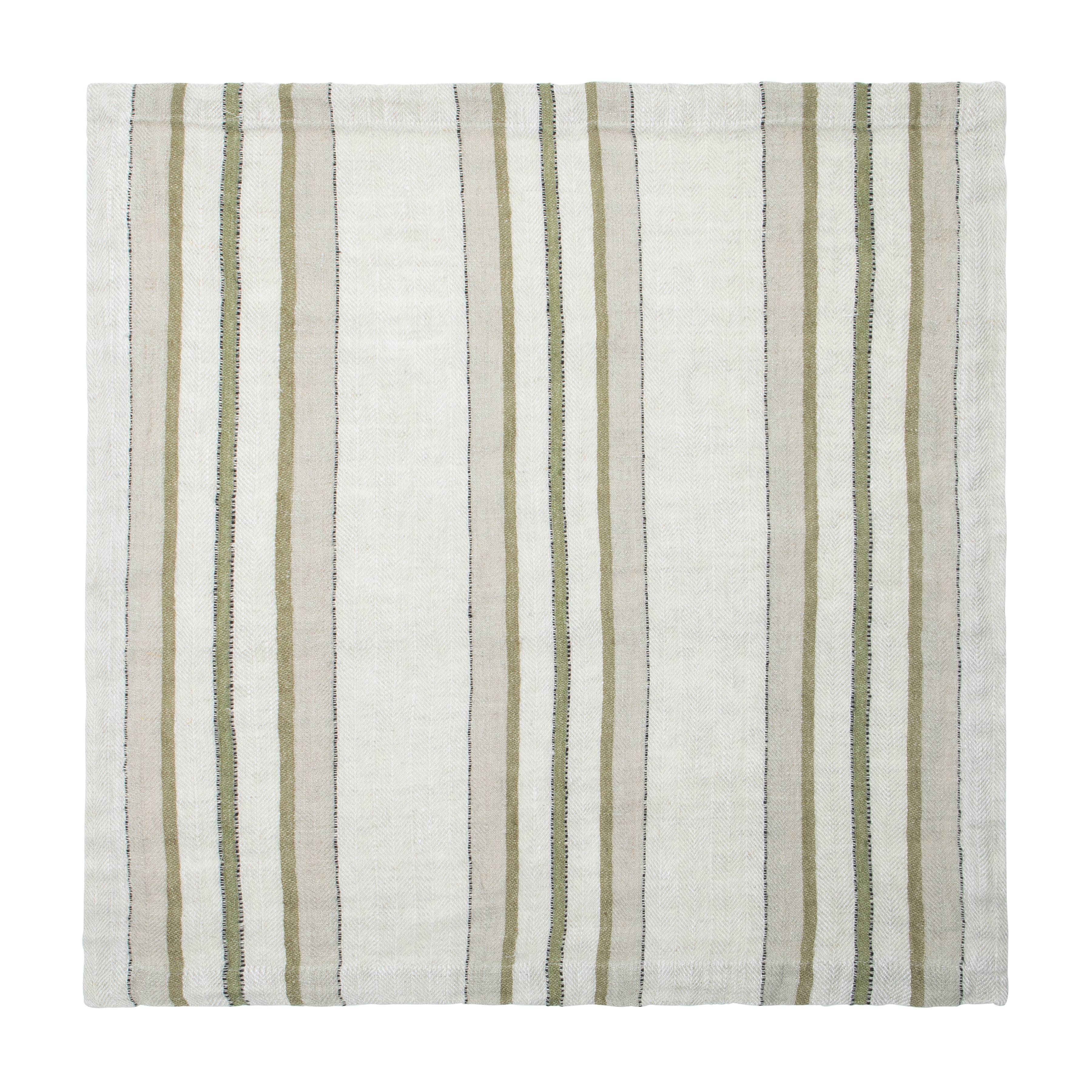 Antwerp Trio Stripe Napkins - Natural Olive - Set of 4