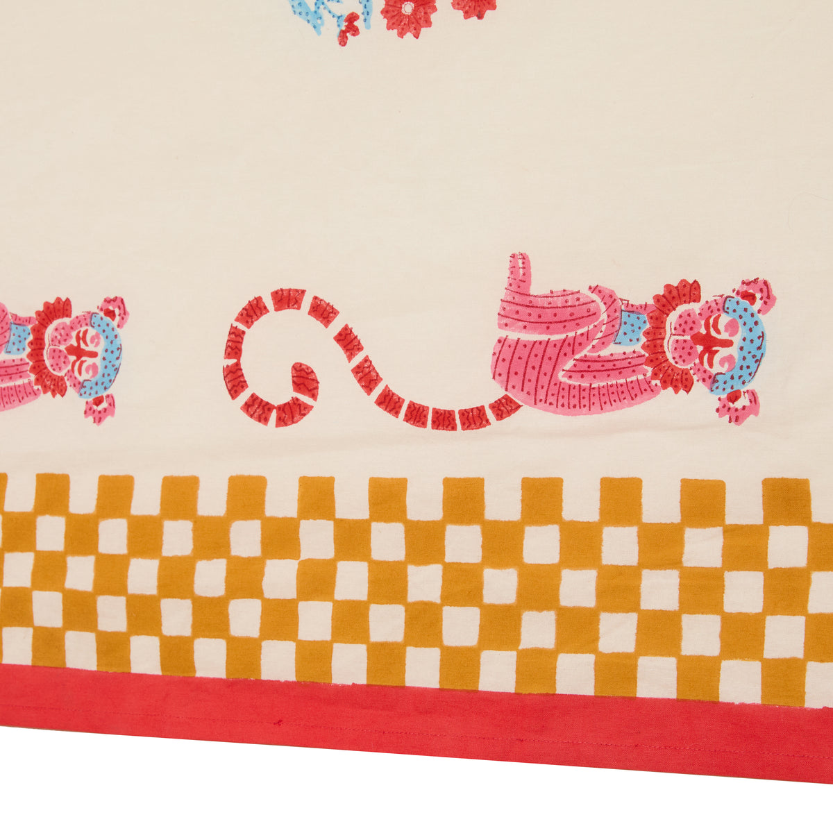 Jeu de Singes Mustard & Pink Tablecloth