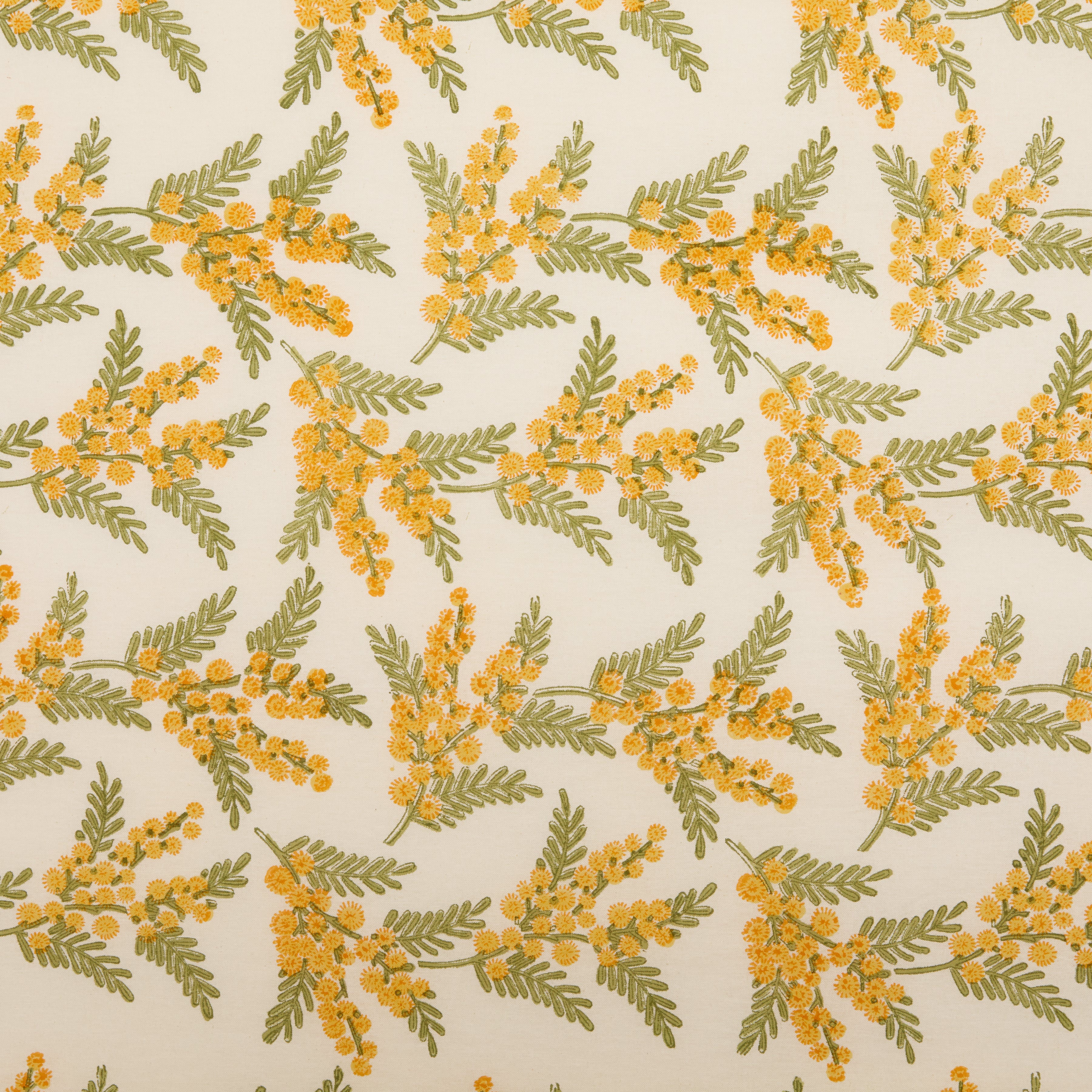 French Tablecloth Mimosa Green & Yellow