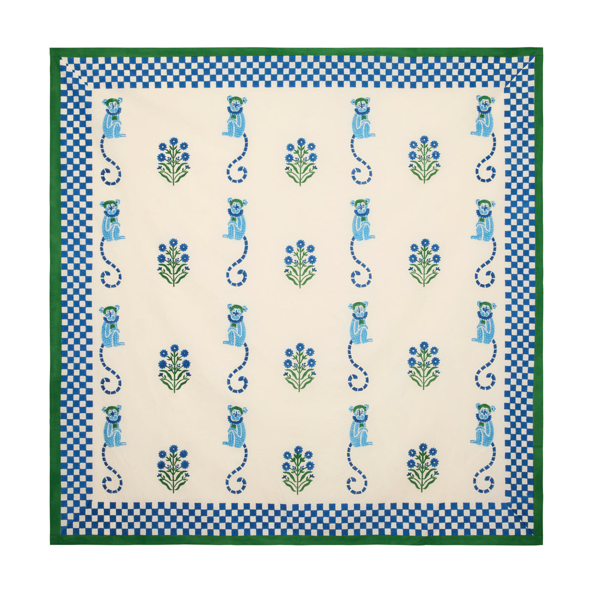 Jeu de Singes Blue & Green Tablecloth