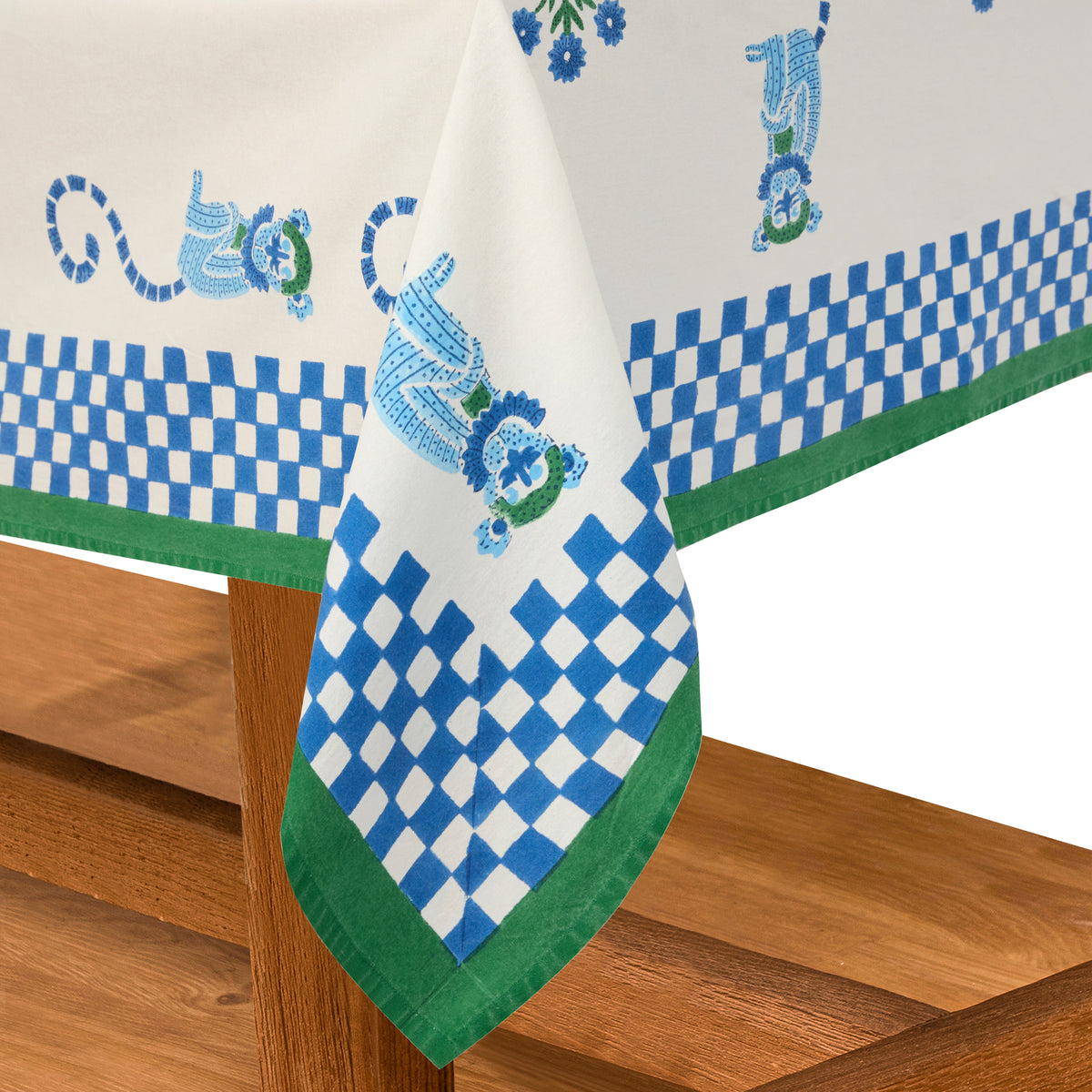 Jeu de Singes Blue & Green Tablecloth